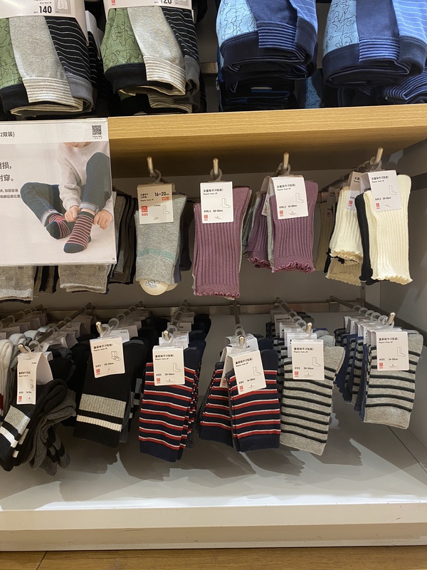 Uniqlo Children's Clothing Boys' and Girls' Socks, Long Socks, Short Socks, No-Show Socks, 2-Pack
