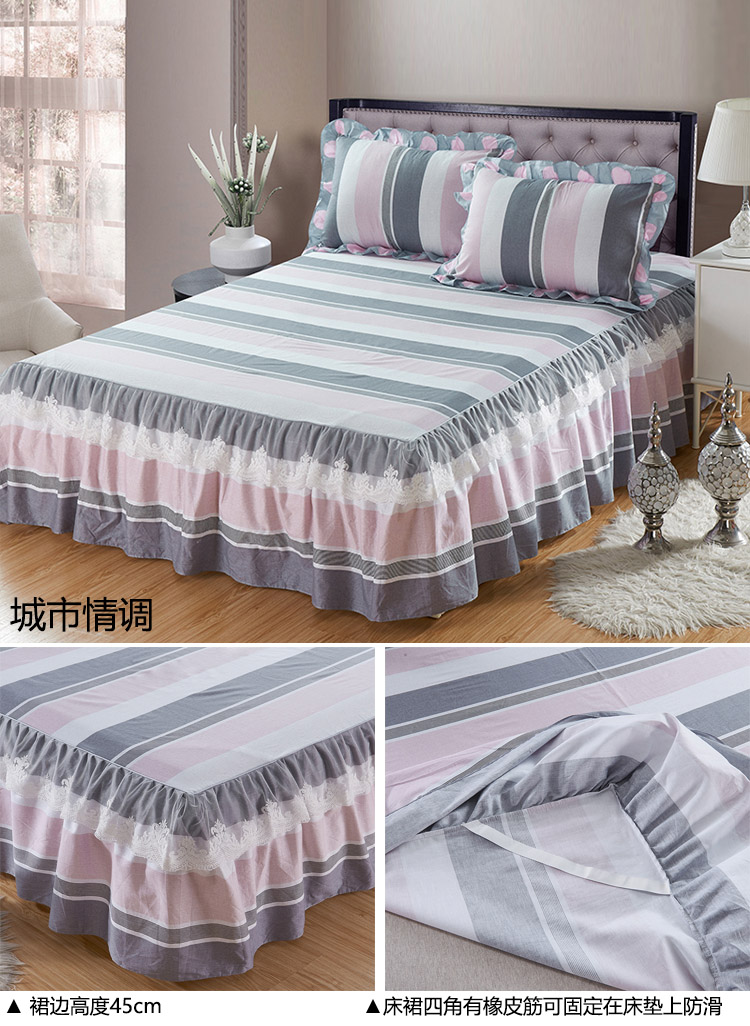 Bông bông ren bedspread giường váy ngủ váy ren Hàn Quốc tấm trượt cố định 1.2m1.5 / 1,8 m giường - Váy Petti ga giường có viền