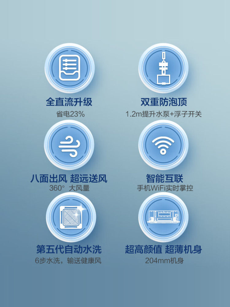 Oaks Central Air Conditioner 3 Hp First-Class Energy Efficiency Inverter Cooling and Heating Commercial Ceiling Unit Official Flagship Store National Subsidy