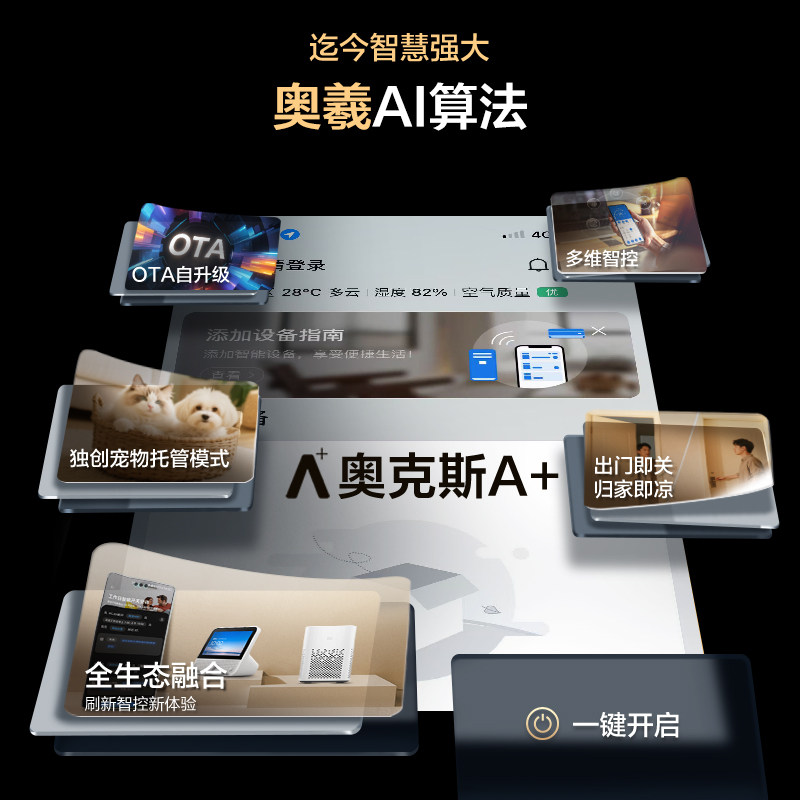 [New Product]Oaks Energy-Saving Ultra Air Conditioner for Home Use, First-Class Energy Efficiency, Large 1.5 Hp Inverter Wall-Mounted Unit, Official