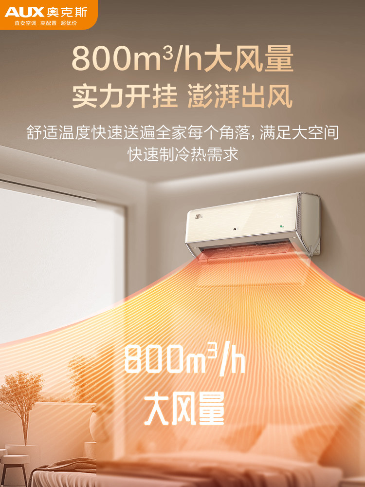 Oaks Air Conditioner, First-Class Energy Efficiency, Large 1.5 Hp Wall-Mounted Unit for Home Use in Bedrooms, Intelligent Sterilization, Wind Control Pro, Official Store