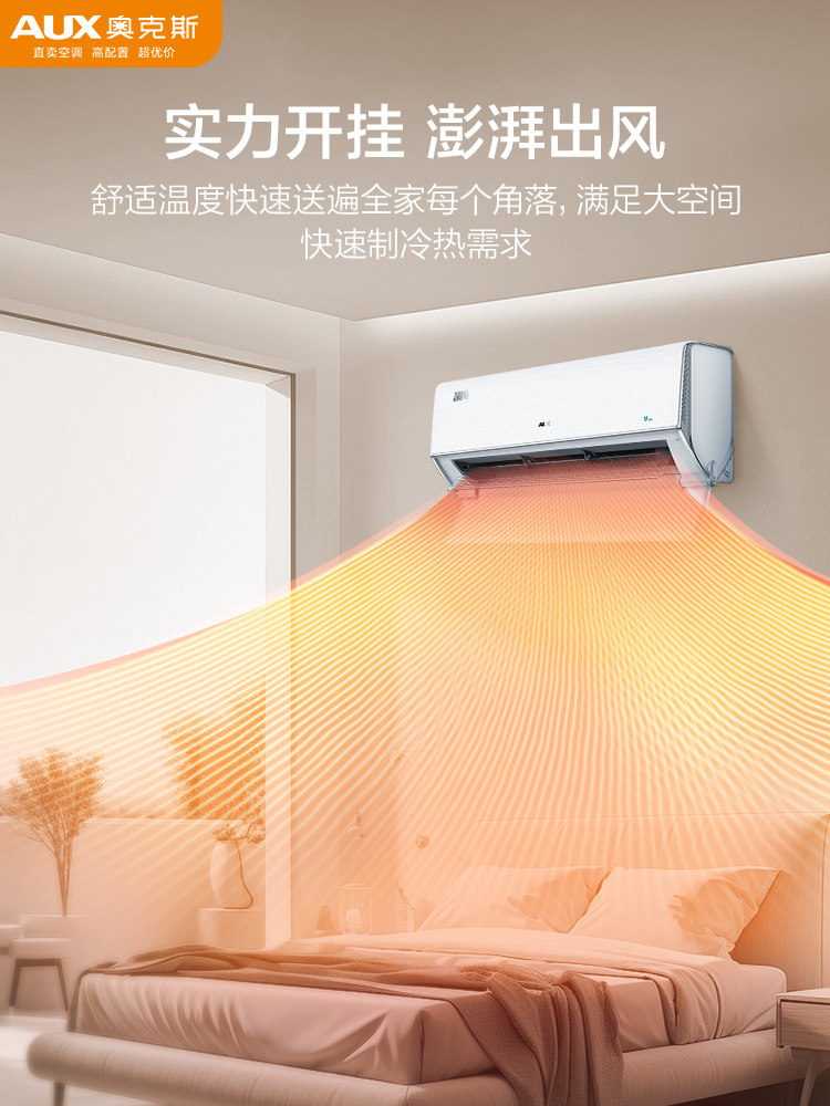 Oaks Air Conditioner, First-Class Energy Efficiency, Large 1-Horsepower Wall-Mounted Unit for Home Use in Bedrooms, Intelligent Power-Saving, Official Flagship Store