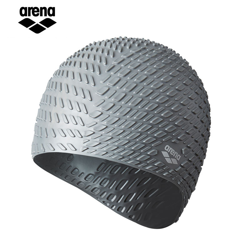 Areena Arena swimming cap male and female long hair large waterproof silicone gel pure color warm fashion Bubble Swim Cap
