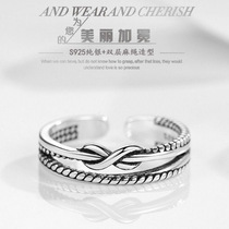 Zodiac Year Silver Jewelry Pure Silver 990 Vintage Thai Silver Open Ring Korean Style Personalized Index Finger Student Gift