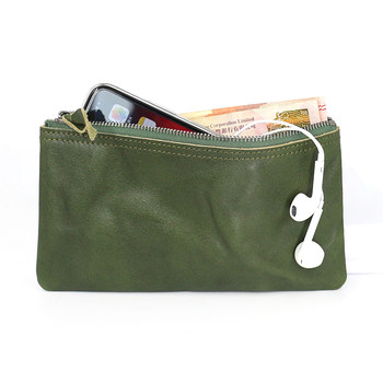 Vegetable tanned cowhide wrinkled retro style storage bag coin bag