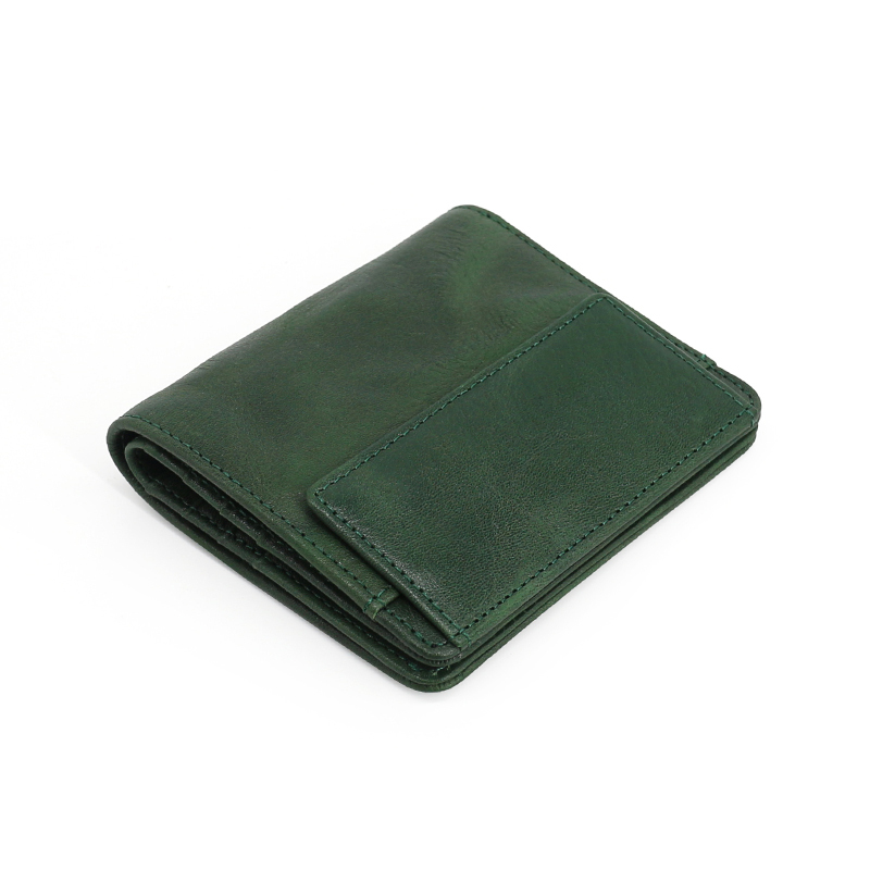 Japanese and Korean Original First-Layer Cowhide Small Wallet for Men, Genuine Leather Pleated Style Coin Purse, Driver's License Card Holder, Trendy