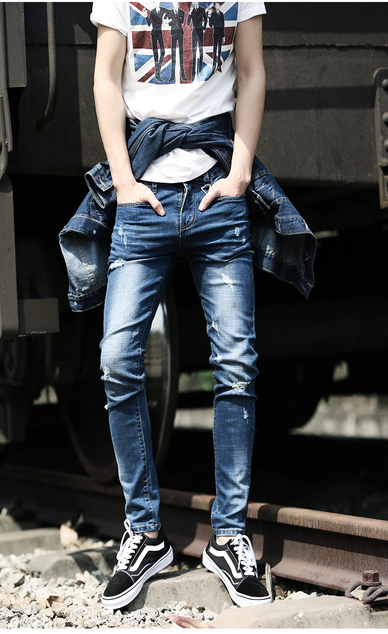 Jeans pour adolescent pieds Slim GURBAKS en coton pour printemps - Ref 1485847 Image 16