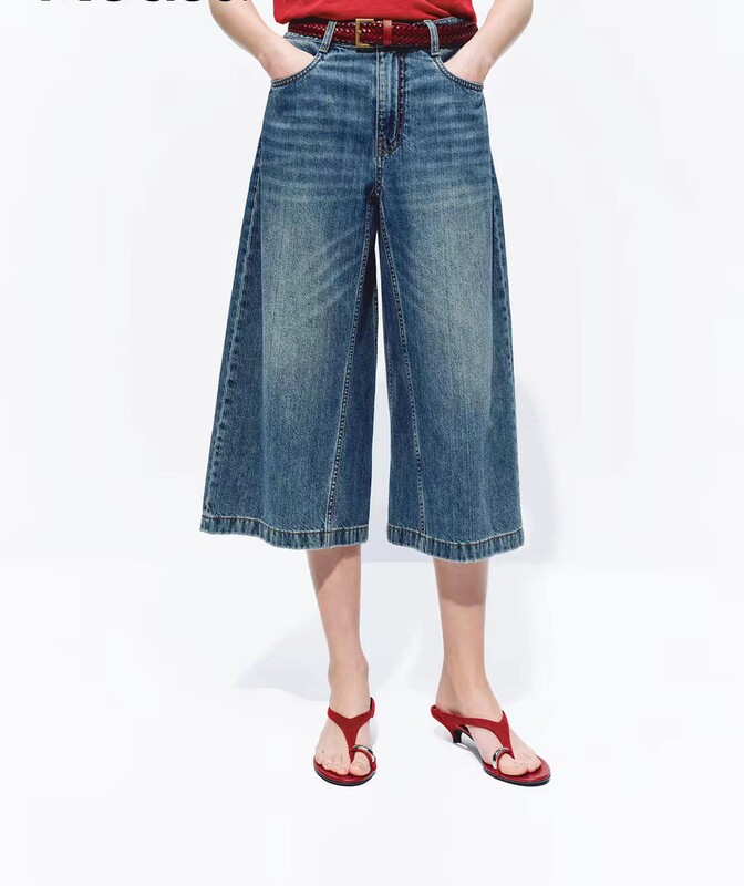 2677 Brand Single Item 900+ Original Cowhide Cotton Wide-Leg Cropped Pants! 2677 Brand Single Item 900+ Original Cowhide Cotton Wide-Leg Cropped Pants!