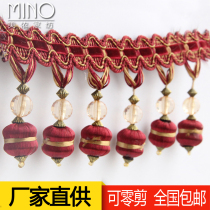 European high-grade curtain lace accessories handmade diy door curtain pendant crystal beads decorative edge whole roll 12 5 meters
