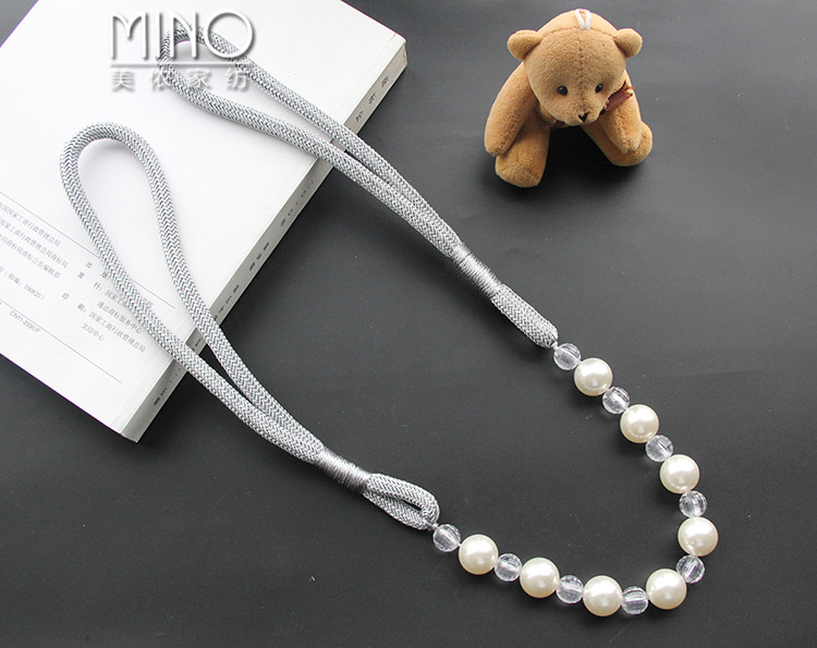 Phong cách châu Âu cao cấp ngọc trai hạt pha lê rèm vải phòng khách trang trí hoang dã đơn giản với một đôi dây - Phụ kiện rèm cửa thanh treo rèm cửa uốn cong