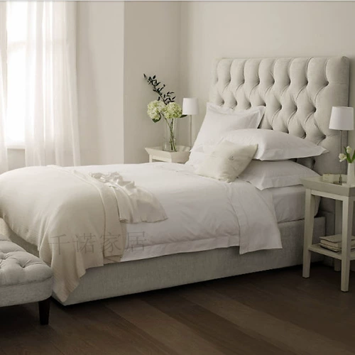 Пользовательская ткань кровать с двуспальной кроватью мягкая кровать простая мода высокая спина мягкая кровать маленькая квартира в европейской стиле точка // 03
