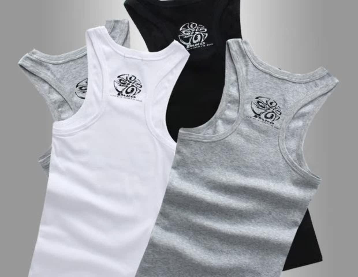 Áo vest nam cotton bó sát nam thanh niên mùa hè Kiểu quần thể thao nam phiên bản Hàn Quốc áo vest nam thấm mồ hôi ao ghi le