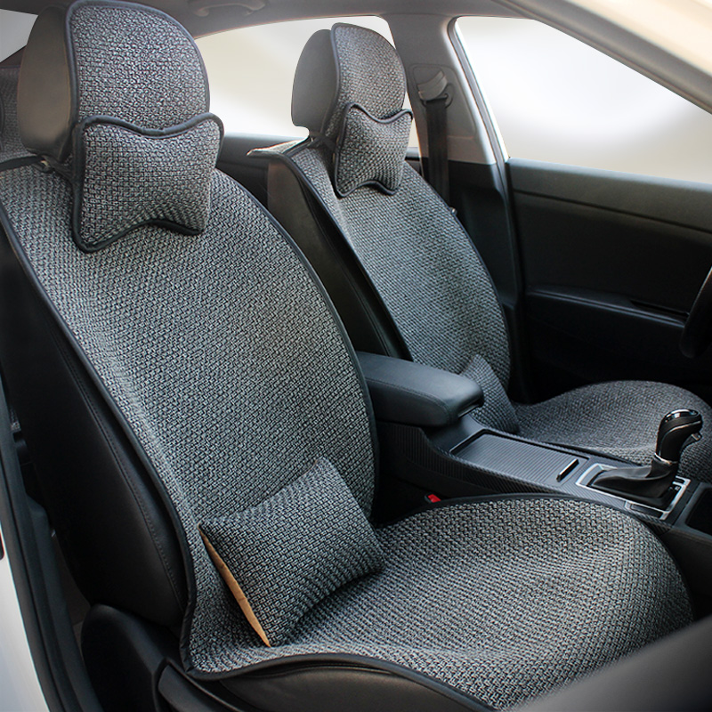 Free bundle car linen seat cushion four seasons general burlap seat cushion summer short single seat 6 seats seven custom