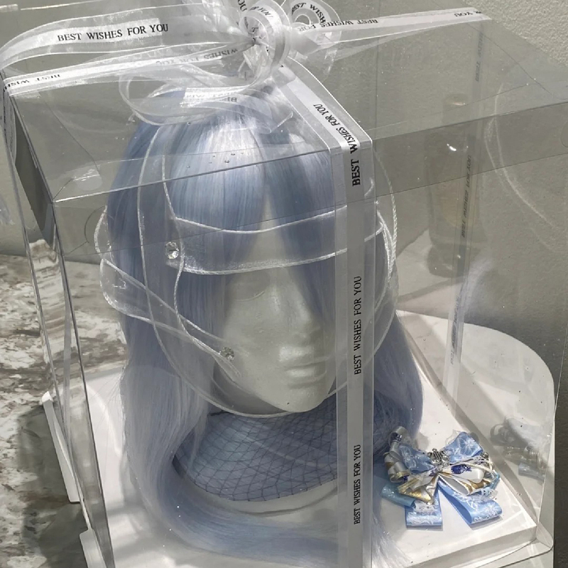 Wig Storage Square High-Transparency Mannequin Head Packaging Handmade Gift Cosplay Prop Dustproof Empty Cake Box