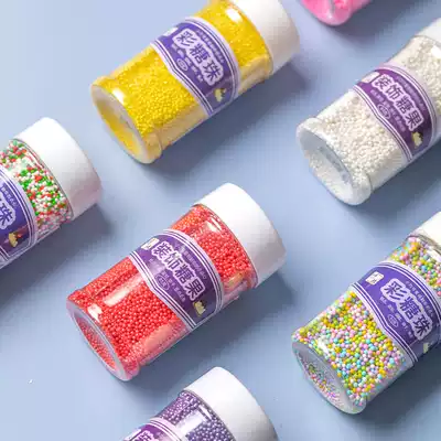 Christmas cake baking decoration colored sugar beads 2mm Net red pearl sugar Golden Silver multi color mixed sugar beads