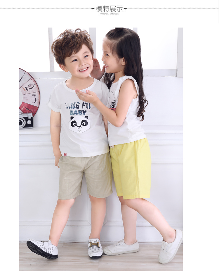 Trẻ em bông và vải lanh quần short mùa hè quần áo trẻ em bé quần cô gái chàng trai nhỏ quần năm quần bãi biển nóng quần