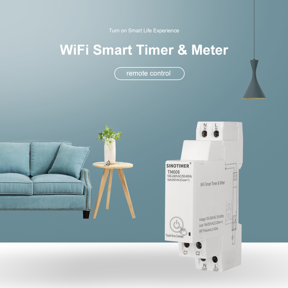 Home 220v Single-Phase Smart Wireless WiFi Power Cut Rail Electric Meter Mobile Phone App Remote Control Rental Meters