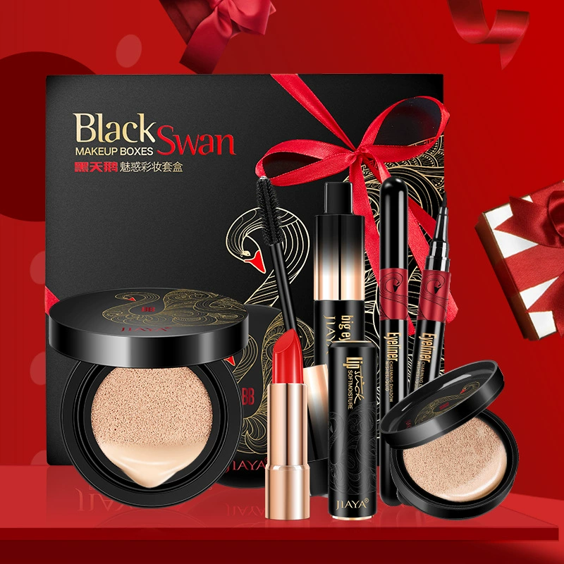 Black Swan Charm Hộp quà trang điểm Air Cushion BB Cream Son môi Mascara Bút kẻ mắt 5 bộ Set giá rẻ cho sinh viên - Bộ trang điểm