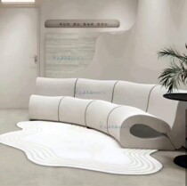 Italian minimalist water ripple sofa hotel living room light luxury curved fabric designer creative hollow sofa combination