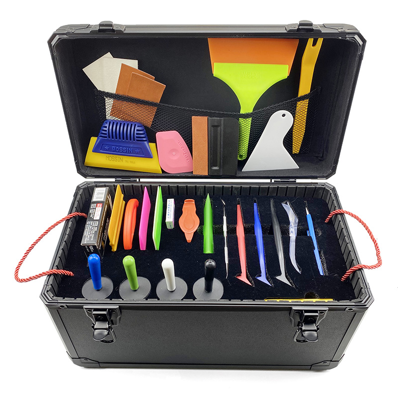 New thickened multifunctional car change color film tool kit case squeegee hand aluminum alloy password containing box