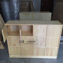 Kindergarten solid wood cabinet early education childrens locker toy bookcase finishing storage cabinet solid wood with door bookcase cabinet