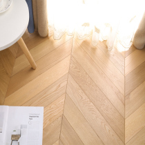 Multi-layer solid wood floor oak herringbone parquet lock fishbone pattern milk white three-layer composite wood floor floor heating home