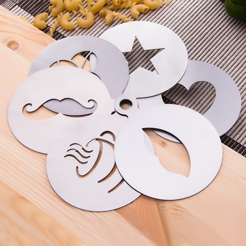 Stainless Steel Floral Coffee Sprinkle Pink Plate Laflower Mold Print Model Spray Stencil Marchflower Styling Pattern