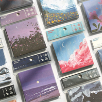 Mr. Paper Girl Oil Painting Post-it Notes Creative Color Beautiful Starry Sky Students use nth to Post account material Notes