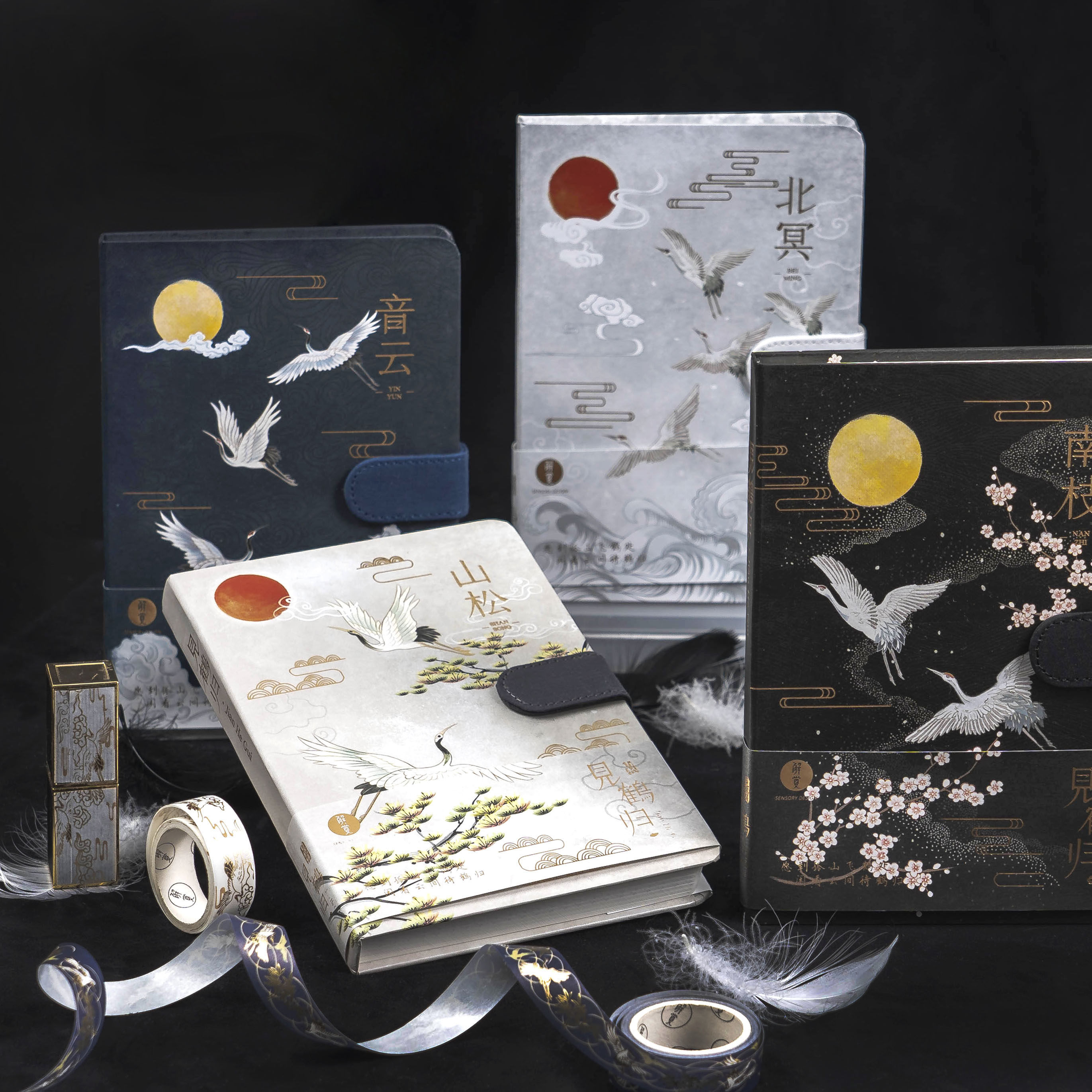 Hand book Vintage Chinese style Ancient style see the crane return hardcover book Student creative hand book notepad Notebook book