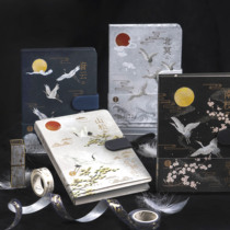 Hand book Vintage Chinese style Ancient style See the crane return hardcover book Student creative hand book Notepad Notebook book