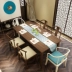 Gỗ rắn mới bàn ăn hình vuông Trung Quốc và ghế nhà hàng kết hợp hoàn chỉnh bộ đồ nội thất với ghế sừng bao quanh ghế tùy chỉnh tùy chọn - Bộ đồ nội thất Bộ đồ nội thất