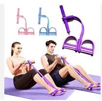 Elastic 4 Tube Resistance Bands Latex Pedal pull Sit Up feet
