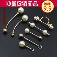 Khóa xoắn ốc đôi đầu ngọc trai pin pin trâm cài khóa khăn quàng cổ áo len áo len móc khóa huy hiệu cài áo sang chảnh