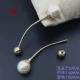 Khóa xoắn ốc đôi đầu ngọc trai pin pin trâm cài khóa khăn quàng cổ áo len áo len móc khóa
