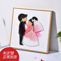 Nail winding painting Three-dimensional creative string silk painting diy handmade material package personalized yarn painting wedding gift