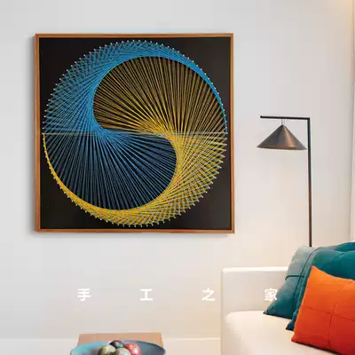 Nail painting winding painting diy handmade string wire winding painting geometric simple living room entrance decoration painting material