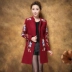 Mẹ tải trong chiếc áo len dài bằng áo len dài trung niên size lớn cho nữ mùa thu 2016 - Trung bình và dài Coat áo khoác nữ kaki Trung bình và dài Coat