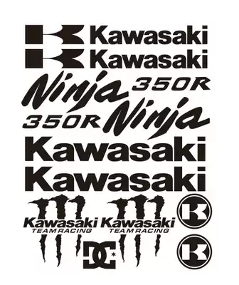 Locomotive Kawasaki Little Ninja 350 350R 400 Decoration Modified Reflective Waterproof Car Sticker Decal Sticker