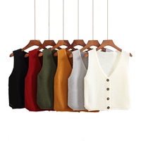 Áo len nữ không tay Áo len hàn quốc nữ mùa thu 2019 nhỏ vest nữ vest ngắn ngoài áo len thủy triều - Đan Cardigan quần áo nữ