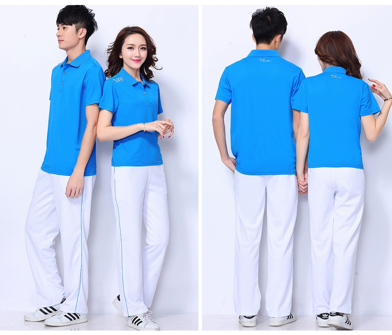 Jinguan 19 mới áo thun cotton quần nam và nữ cỡ lớn nửa tay áo Jiamusi nhóm nhảy vuông mua đồ thể thao - Thể thao sau