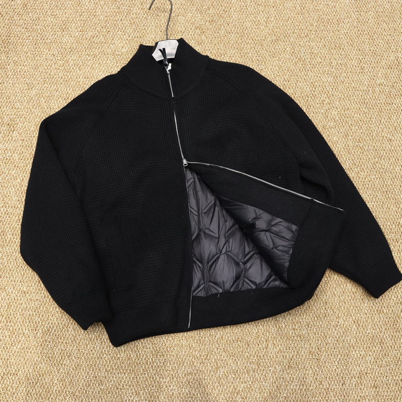 【Winter/Sweater Cardigan down Jacket】Trendy Men's Versatile Casual Loose Stand Collar Sweater Knitwear down Jacket