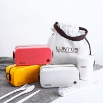 Japanese ASVEL lunch box Japanese lunch box reduced fat double split box microwave oven fitness lunch box set office workers