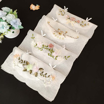 Handmade ribbon embroidered tissue box set for car home office European pastoral fabric removable and washable restaurant table