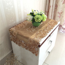 Delicate double deck embroidered tablecloth tablecloth tea tablecloth tablecloth fabric square tablecloth cushion vase mat