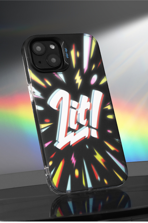 LIT! FUN Original Matte Mal Laser Gradient Niche Double Layer 3D Ins 12 15, 14, 13 iPhone Case
