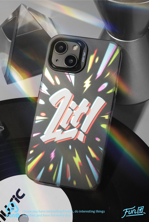 LIT! FUN Original Matte Mal Laser Gradient Niche Double Layer 3D Ins 12 15, 14, 13 iPhone Case