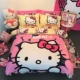Bông Hello Kitty gia đình kt bốn chải Holle bông chăn chào con mèo cô gái cô gái Sheets - Bộ đồ giường bốn mảnh