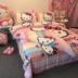 Bông Hello Kitty gia đình kt bốn chải Holle bông chăn chào con mèo cô gái cô gái Sheets - Bộ đồ giường bốn mảnh bộ chăn ga gối đệm cưới đẹp Bộ đồ giường bốn mảnh