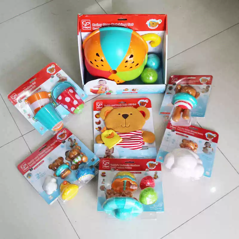 Игрушка Hape для купания, заводная игрушка набор, кукла, ведро, детская ванна