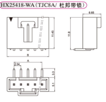 Red Star with Lock DuPont Bending Hocker TJC8A-2WA 3 4 5 6 7 8A Connector HX25418 2 54